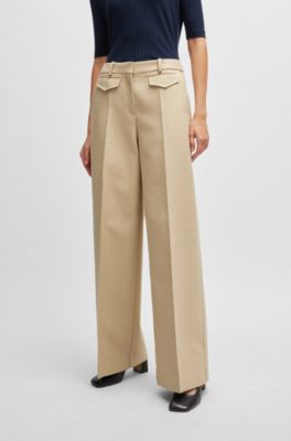 Relaxed-fit trousers in a cotton blend, Patterned