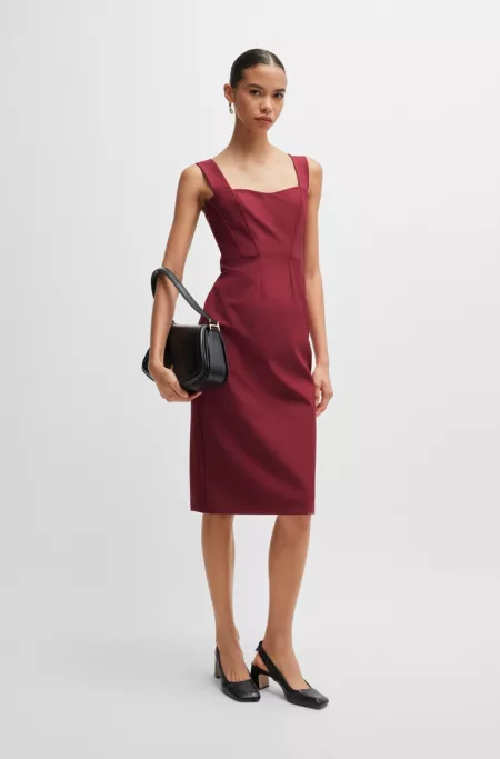 Extra-slim-fit dress in performance-stretch fabric