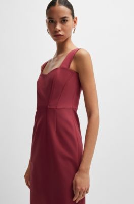 Robe Extra&nbsp;Slim en tissu stretch performant, Rouge sombre