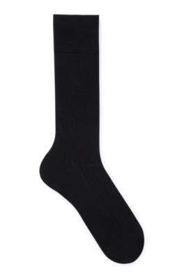 Shop Hugo Boss Regular-length Socks With Embroidered Double B Monogram In Black