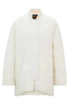 Shop Hugo Boss Quilted Jacket With Water-repellent Finish In White