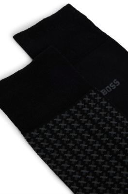 Two-pack of regular-length socks with mercerized finish, Black