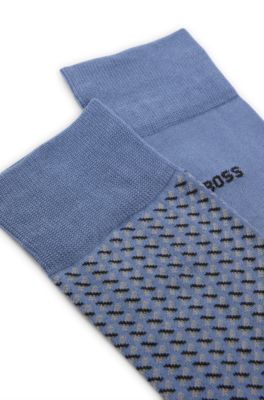 Two-pack of regular-length socks with mercerized finish, Light Blue