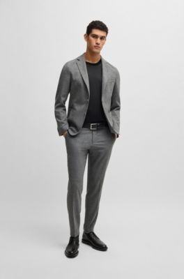 Regular-fit T-shirt in structured cotton, Black