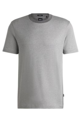 BOSS モノグラムジャカード Tシャツ シルケットコットン セール】ジャカード ラージモノグラム シルケットコットン T