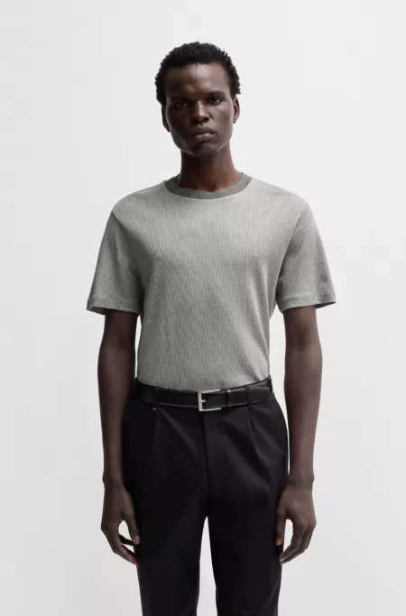 Regular-fit T-shirt in structured cotton