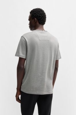 Regular-fit T-shirt in structured cotton, Silver