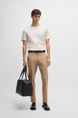 Regular-fit T-shirt in structured cotton, White