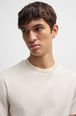 Regular-fit T-shirt in structured cotton, White