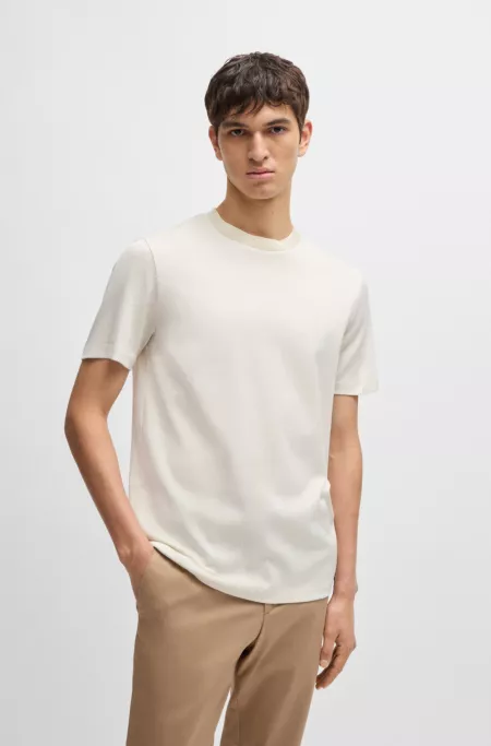 Regular-fit T-shirt in structured cotton