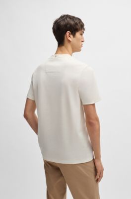 Regular-fit T-shirt in structured cotton, White