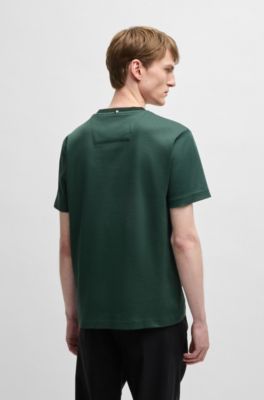 Regular-fit T-shirt in structured cotton, Light Green