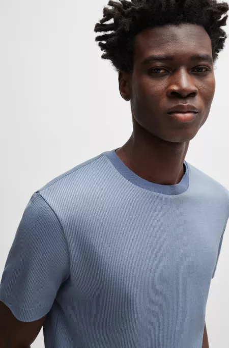 Regular-fit T-shirt in structured cotton