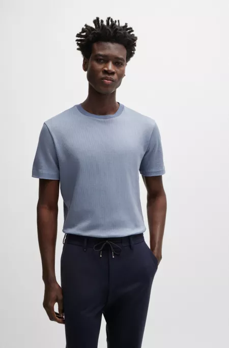 Regular-fit T-shirt in structured cotton