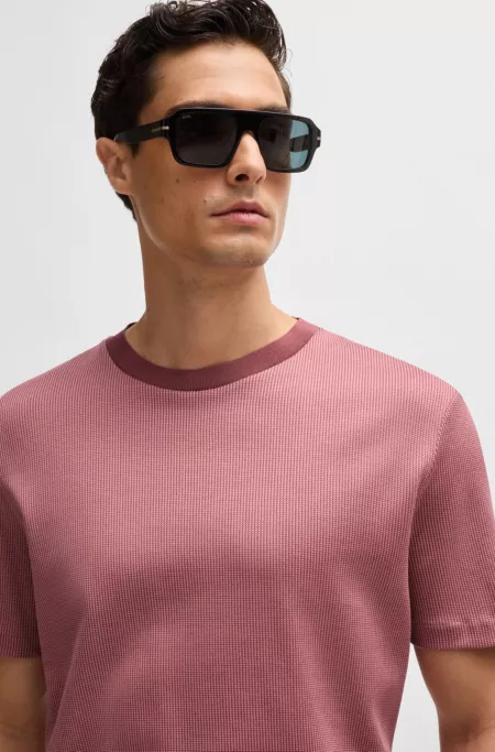 Regular-fit T-shirt in structured cotton