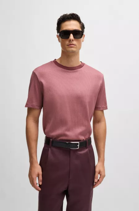 Regular-fit T-shirt in structured cotton