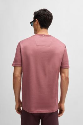 Regular-fit T-shirt in structured cotton, Light Red