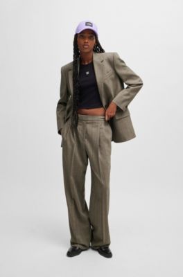 Veste Oversize en tissu stretch &agrave; rayures, Fantaisie