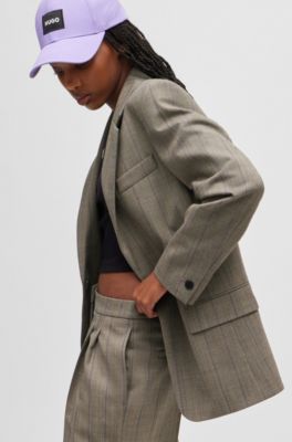 Veste Oversize en tissu stretch &agrave; rayures, Fantaisie