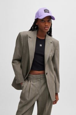 Veste Oversize en tissu stretch &agrave; rayures, Fantaisie