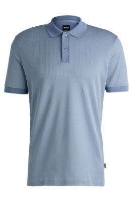 BOSS - Structured-cotton polo shirt with solid trims