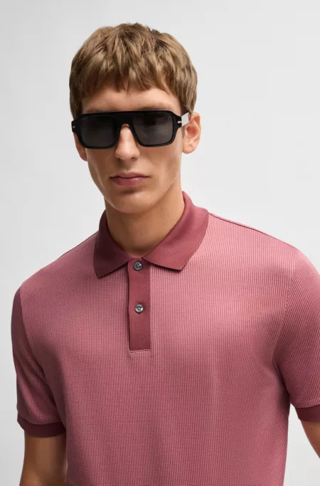 Structured-cotton polo shirt with solid trims