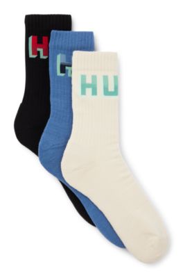 Hugo Boss Three-pack Of Short-length Socks In Patterned