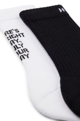 Two-pack of short-length socks, White