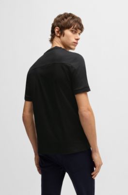 Porsche x BOSS mercerized-cotton T-shirt with special branding, Black