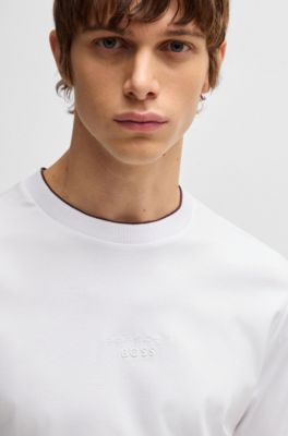 Porsche x BOSS mercerized-cotton T-shirt with special branding, White