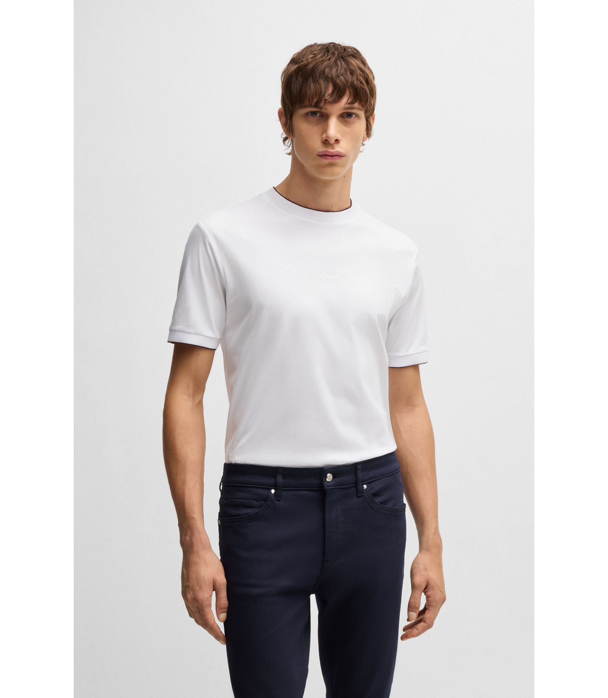 boss114　10点 BOSS - Porsche x BOSS mercerized-cotton T-shirt with special