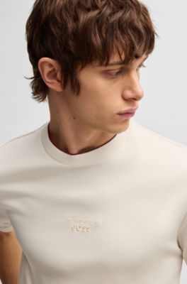 Porsche x BOSS mercerized-cotton T-shirt with special branding, White