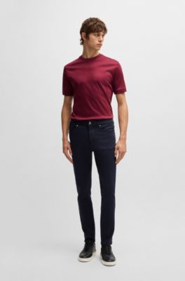 Porsche x BOSS mercerized-cotton T-shirt with special branding, Dark Red