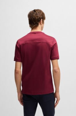 Porsche x BOSS mercerized-cotton T-shirt with special branding, Dark Red