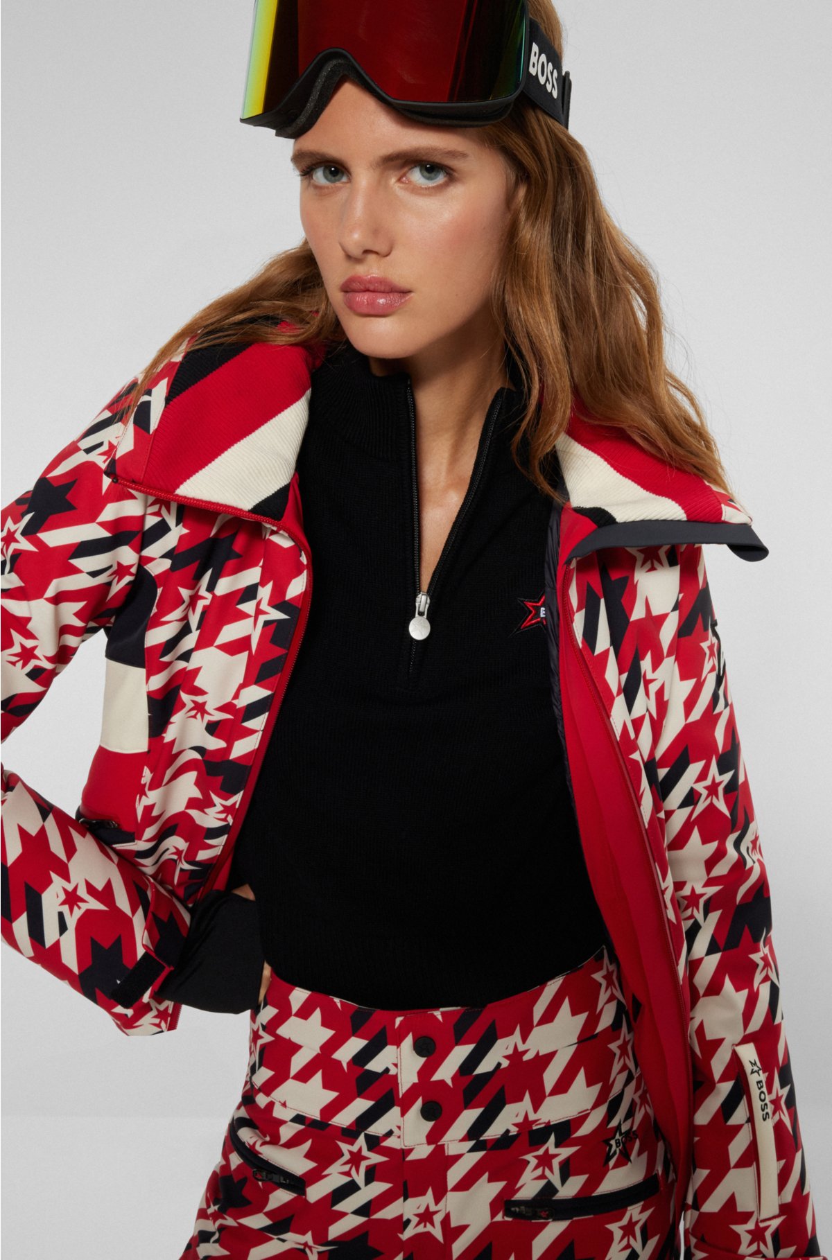 BOSS - BOSS x Perfect Moment ski jacket with houndstooth motif