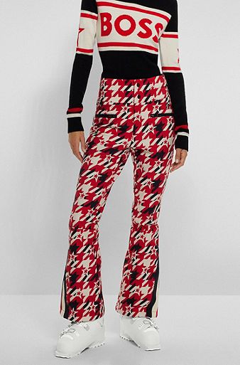BOSS x Perfect Moment ski trousers with houndstooth motif, Red