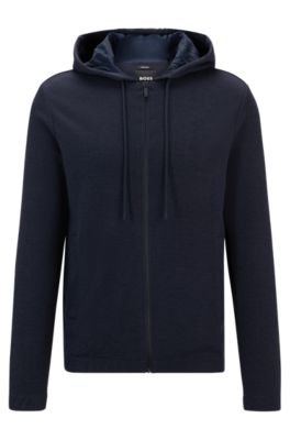 BOSS - Zip-up regular-fit hoodie in performance fabric