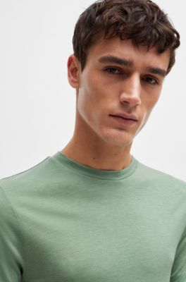 Slim-fit T-shirt in performance fabric, Light Green