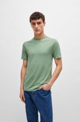 Slim-fit T-shirt in performance fabric, Light Green