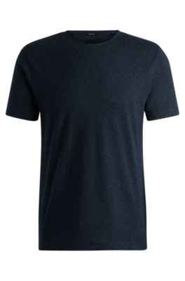 Shop Hugo Boss Slim-fit T-shirt In Performance Fabric In Dark Blue