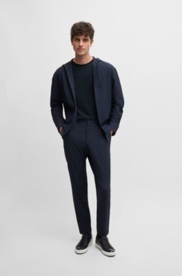 Slim-fit T-shirt in performance fabric, Dark Blue