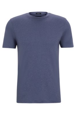 Hugo Boss Slim-fit T-shirt In Performance Fabric In Dark Blue