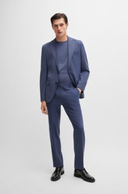 Slim-fit T-shirt in performance fabric, Dark Blue