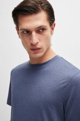 Slim-fit T-shirt in performance fabric, Dark Blue