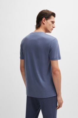 Slim-fit T-shirt in performance fabric, Dark Blue