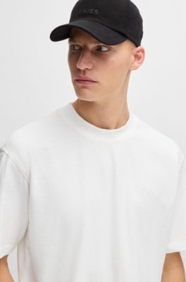 Casquette en toile de coton &agrave; logo imprim&eacute; en gomme, Noir