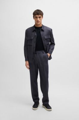 Cotton-silk T-shirt with a signature quilted effect, Dark Blue