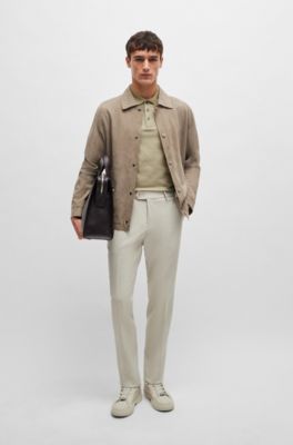 Regular-fit polo shirt quilted cotton and silk