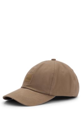 Shop Hugo Boss Cotton-twill Cap With Logo Patch In Light Brown