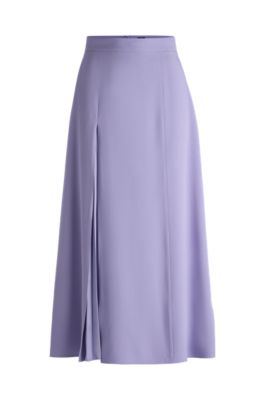 Hugo Boss Maxi Skirt With Pliss Detail In Purple